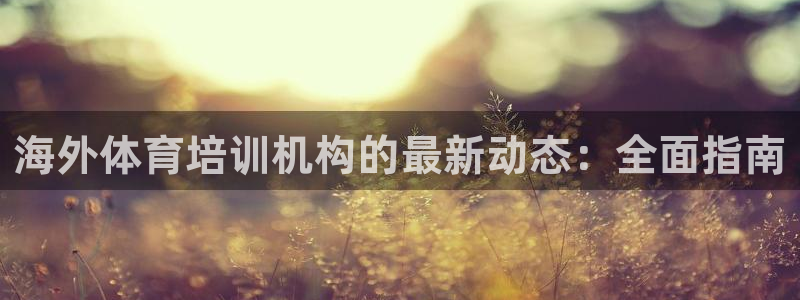 富联平台地址查询：海外体育培训机构的最新动态：全面指